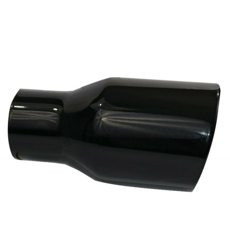 Mach-Speed Universal Exhaust Rolled Edge Slant Cut Single Wall Gloss Black T819G