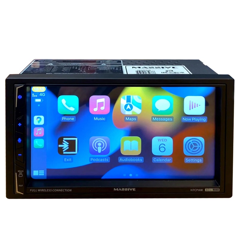 Massive Audio 7″ Bluetooth Multimedia AM/FM Receiver W/ Carplay & Android Auto