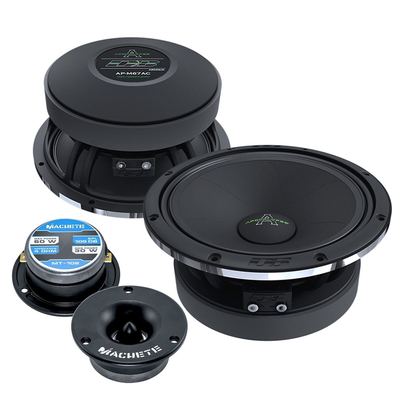 Pair of Deaf Bonce 6.5″ 600W 4 Ohm Midrange Speakers w/ 1″ Bullet Tweeters 240W