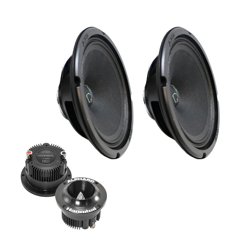 Pair of Deaf Bonce 6.5 Mid-Range Speakers 200W 4 Ohm w/ 1″ Neo Tweeters 160W