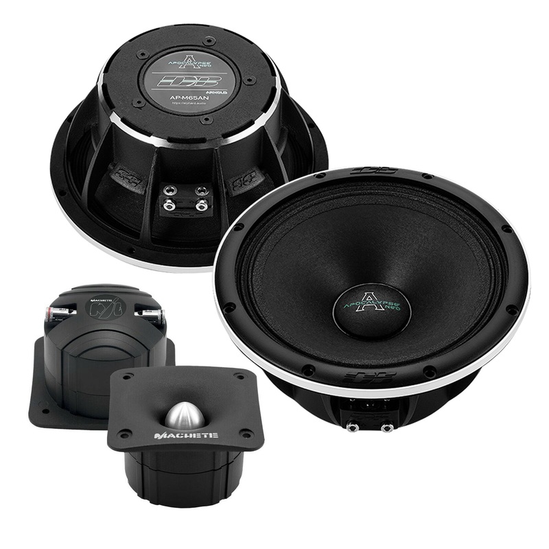 Pair of Deaf Bonce 6.5 Mid-Range Speakers 800W 4 Ohm w/ 1″ Bullet Tweeters 160W