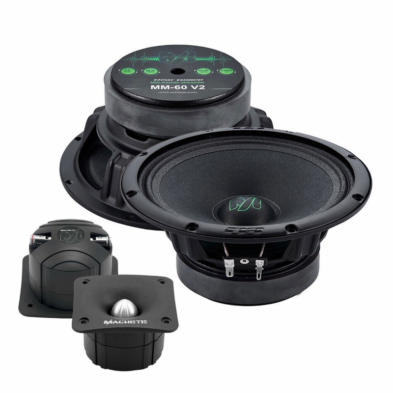 Pair of Deaf Bonce 6.5 Midrange Speakers 180W 4 Ohm w/ 1″ Bullet Tweeters 160W