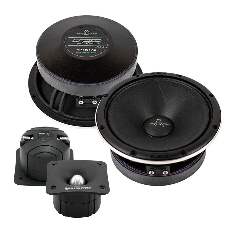 Pair of Deaf Bonce 6.5 Midrange Speakers 360W 4 Ohm w/ 1″ Bullet Tweeters 160W