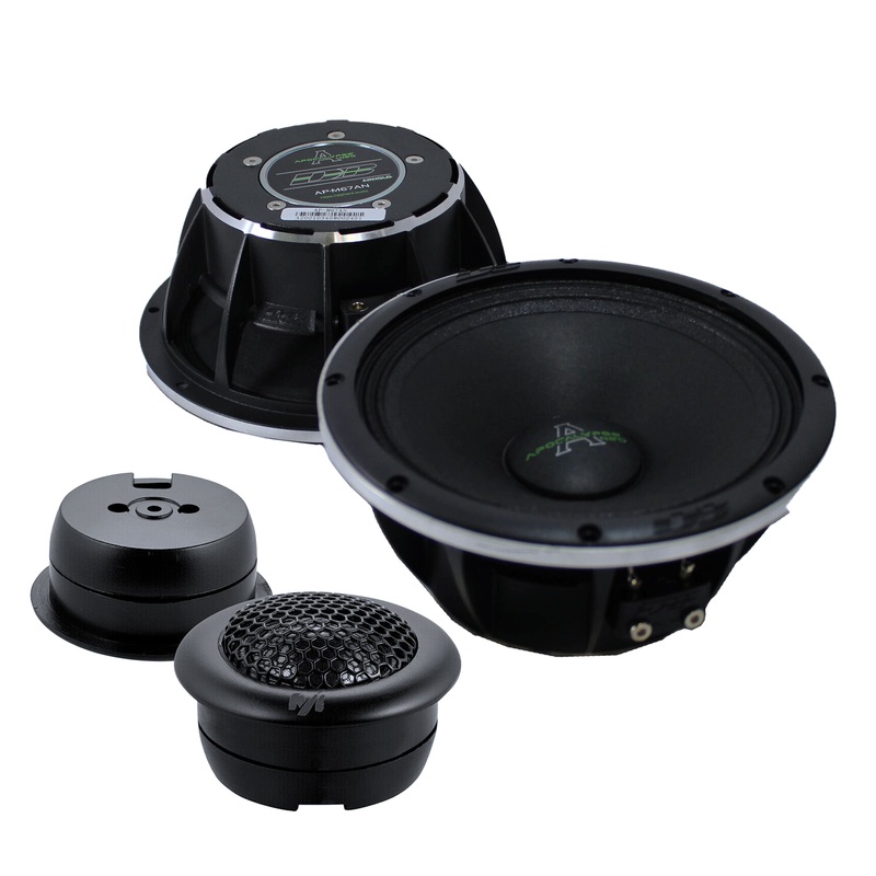 Pair of Deaf Bonce 6.75 Midrange Speakers 600W 4 Ohm w/ 1″ Black Tweeters 100W