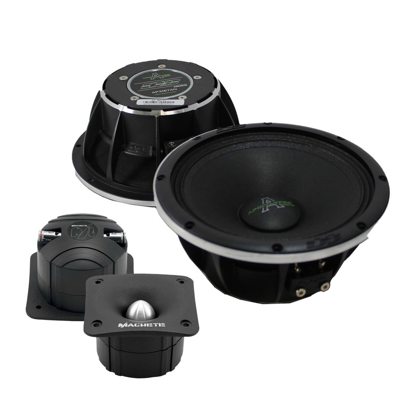 Pair of Deaf Bonce 6.75 Midrange Speakers 600W 4 Ohm w/ 1″ Bullet Tweeters 160W