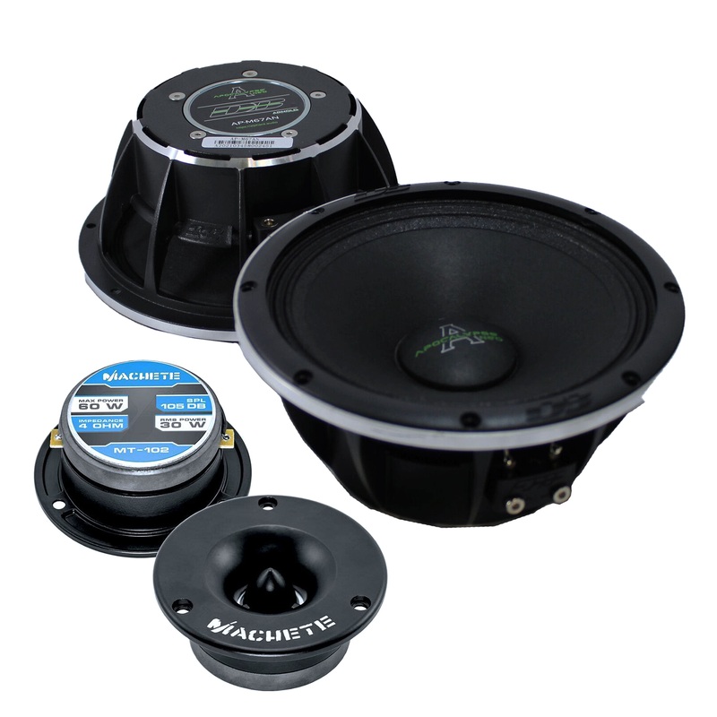 Pair of Deaf Bonce 6.75 Midrange Speakers 600W 4 Ohm w/ 1 Bullet Tweeters 240W