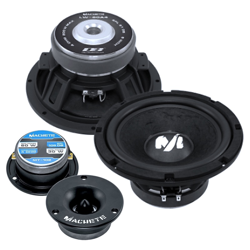 Pair of Deaf Bonce 8 Mid-Bass Speakers 200W 4 Ohm w/ 1″ Bullet Tweeters 240W