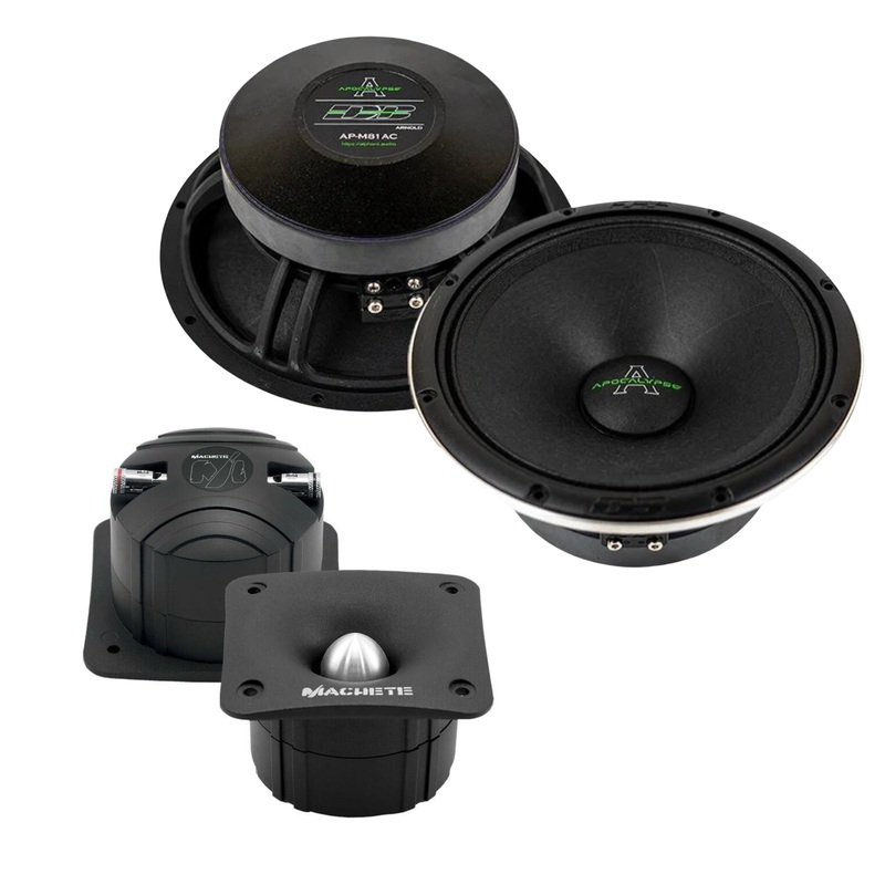 Pair of Deaf Bonce 8 Mid-Bass Speakers 600W 4 Ohm w/ 1″ Bullet Tweeters 160W