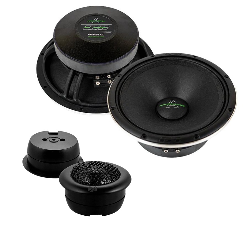 Pair of Deaf Bonce 8 Mid-Bass Speakers 600W 4 Ohm w/ 1″ Neo Tweeters 100W