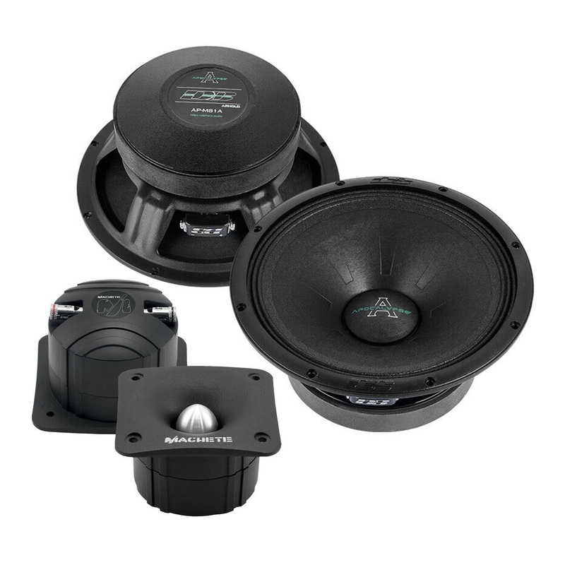Pair of Deaf Bonce 8 Midrange Speakers 600W 4 Ohm w/ 1″ Bullet Tweeters 160W