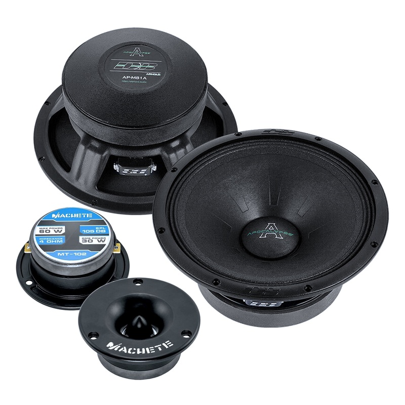 Pair of Deaf Bonce 8 Midrange Speakers 600W 4 Ohm w/ 1″ Bullet Tweeters 240W