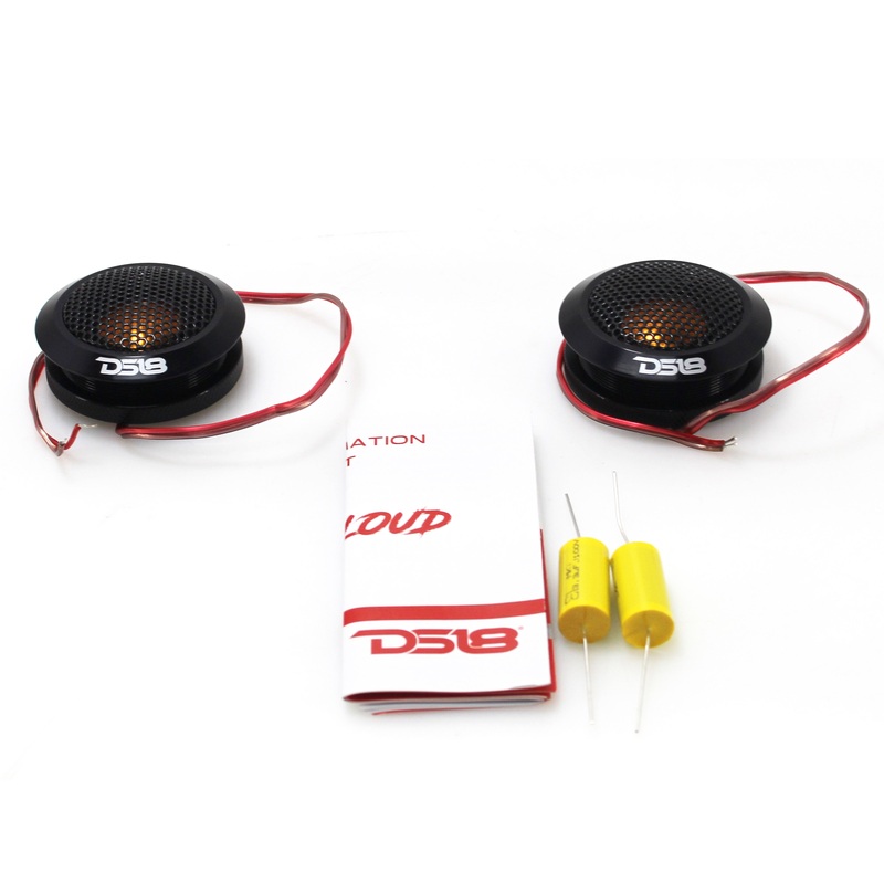 Pair of DS18 2.2″ 60W 4 Ohm Titanium Neo Dome Tweeters w/ Bass Blockers DTX