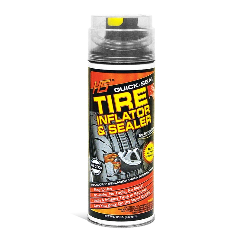 Quick-Seal Car Tire Inflator & Sealer 12oz Emergency Flat Sealant Aerosol Can