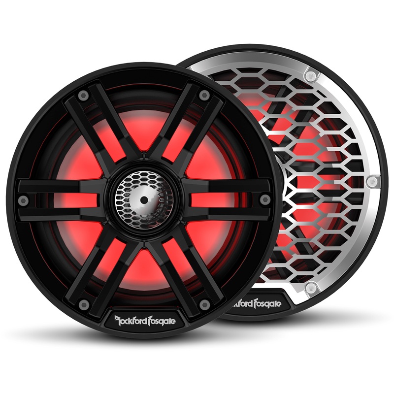 Rockford 6.5 Enclosures /w Black RGB Marine Speakers 1200W Polaris Ranger 2018+