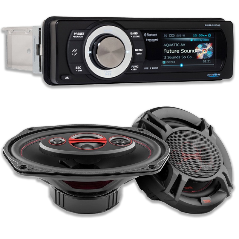 Aquatic Harley Motorcycle Bluetooth Satellite Radio /w Free DS18 6X9″ Speakers