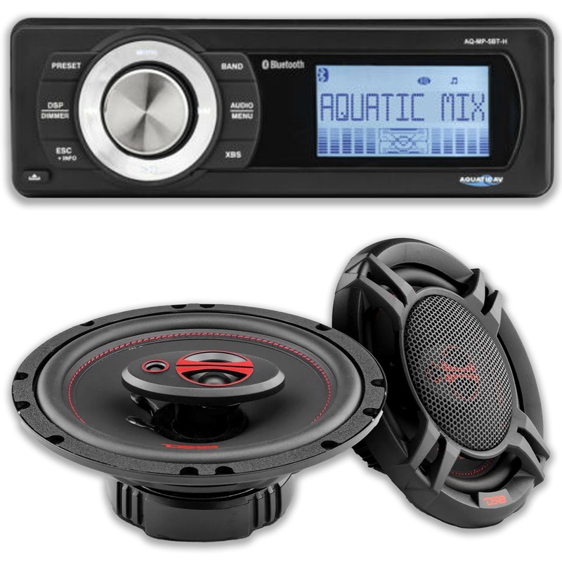 Aquatic Harley Motorcycle Bluetooth Single Din Stereo /w Free DS18 6 Speakers