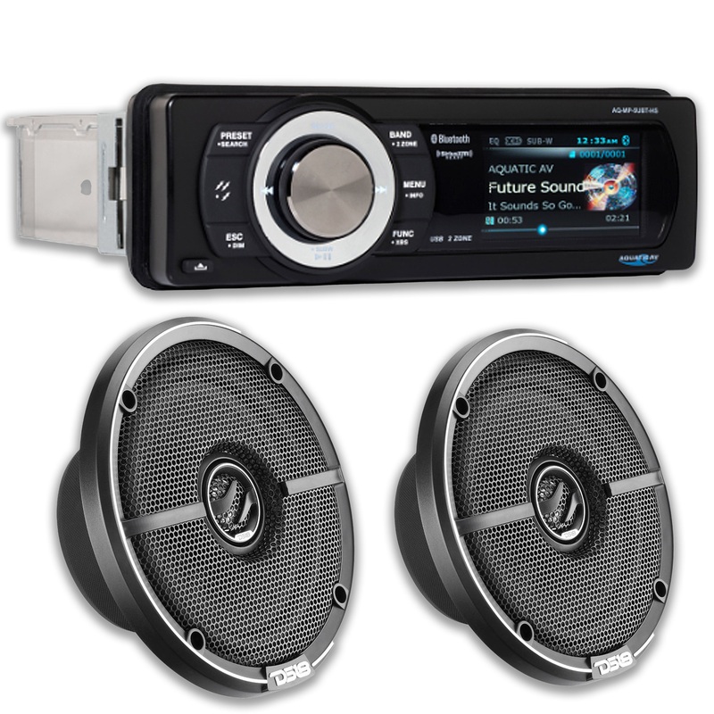 Aquatic Harley Motorcycle Satellite Bluetooth Radio /w Free DS18 6 Speakers