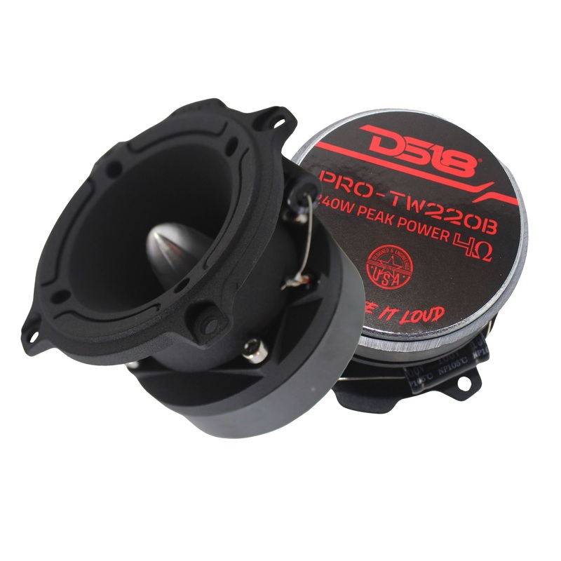 DS18 3″ Pro Series 4 Ohm 240W Super Bullet Tweeters W/ Crossover PRO-TW220B
