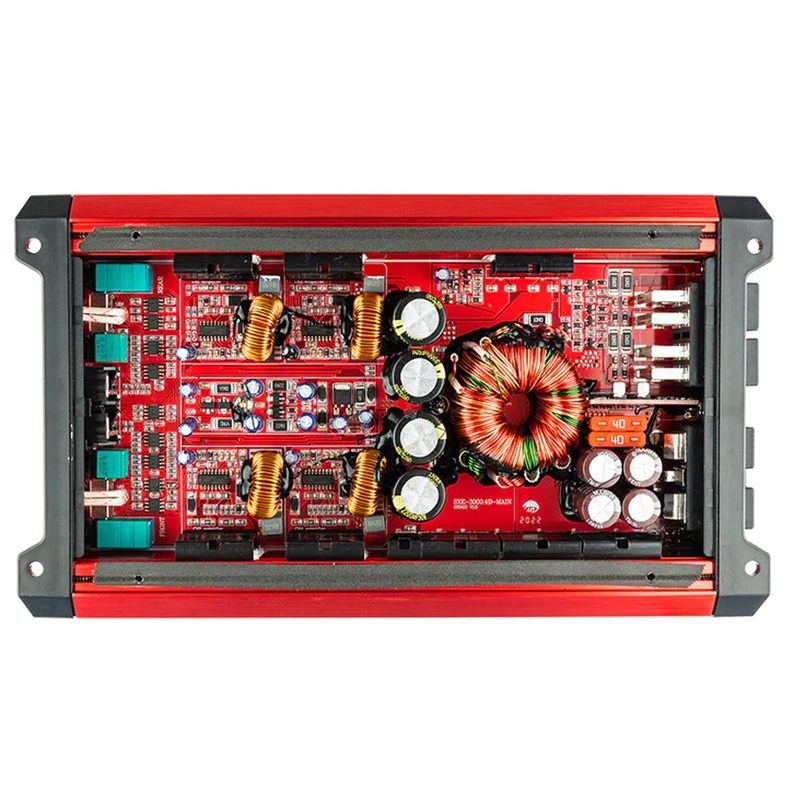 DS18 Car Audio Full Range 4 Channel 3000W Amplifier Class D Red SXE-3000.4D-RD