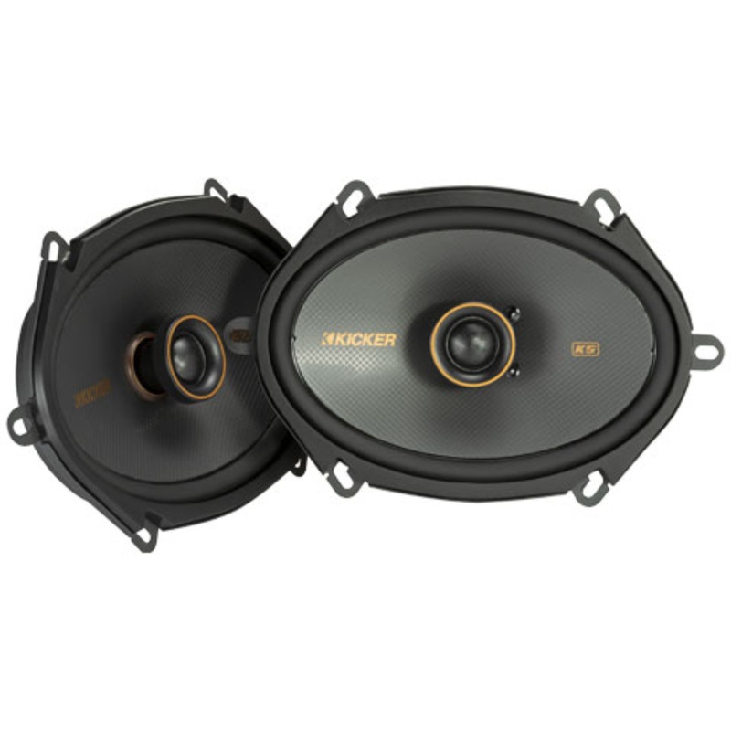 Kicker 6×8″ 4 Ohm 150W Peak 2 Way Coaxial Thin Car Audio Loud Speakers KSC6804