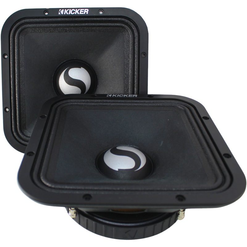 Kicker STREET Series 9″ 300W RMS 8-Ohm Mid Bass Square Loud Speakers / 49ST9MR8