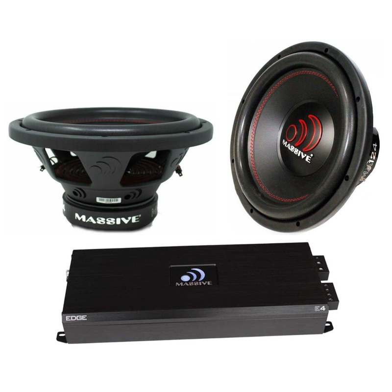 Massive Audio 2x 12″ 2000W Subwoofers Dual 4 Ohm MMA124 + Monoblock Amp Package