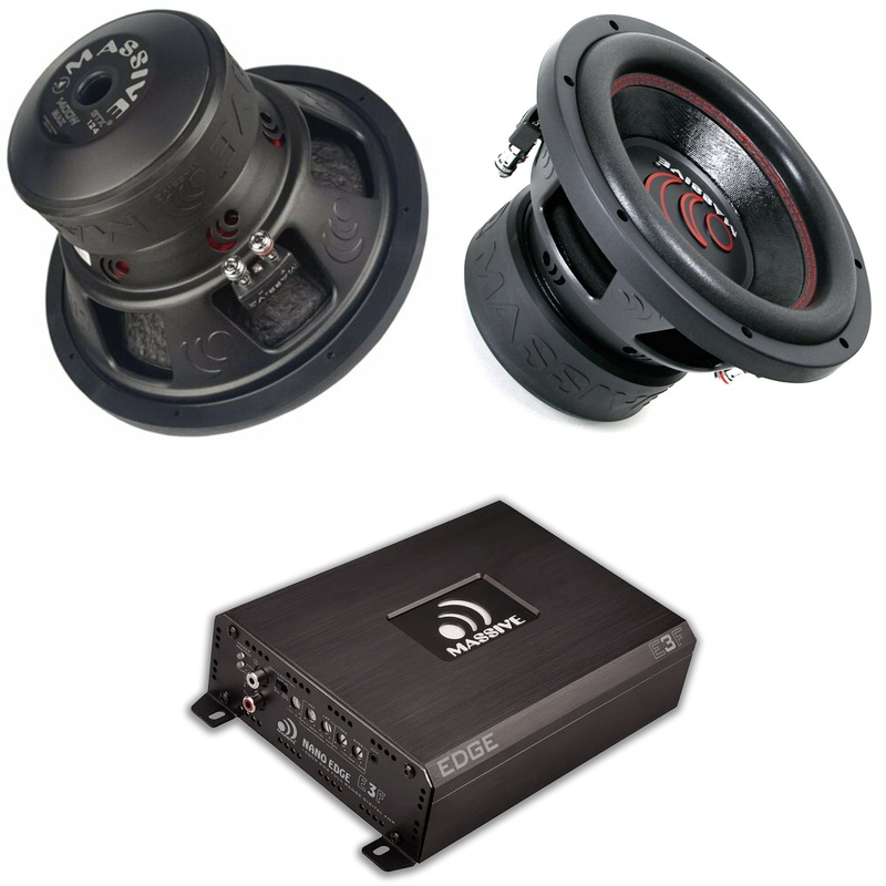 Massive Audio 2x 12″ 2800W Subwoofers Dual 4 Ohm GTX124 + Monoblock Amp Package