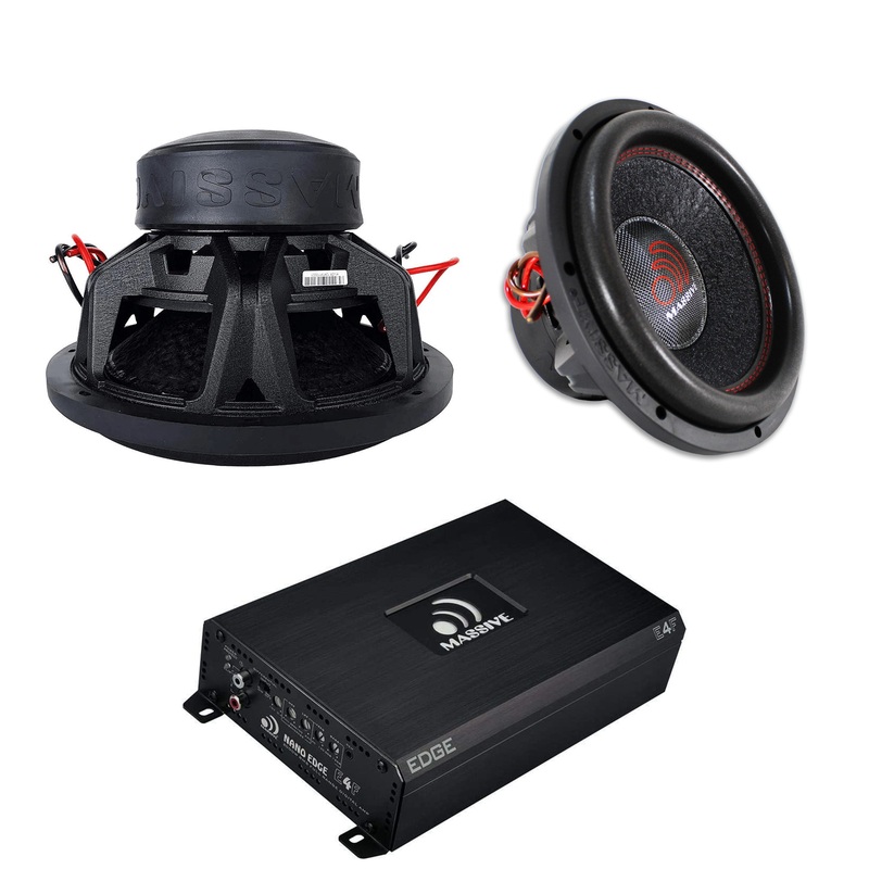 Massive Audio Monoblock 4000W Amplifier Class D W/ 2x 12″ 4000W Subwoofers