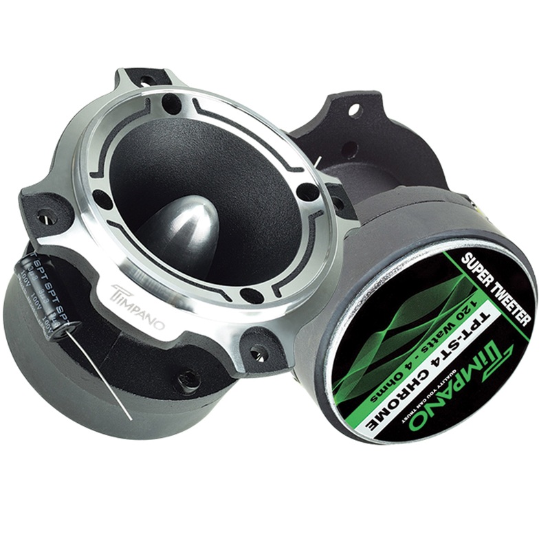 Timpano 3.5 Inch 240W 4 Ohm 1 Inch VC Chrome Bullet Super Tweeters Pair TPT-ST4