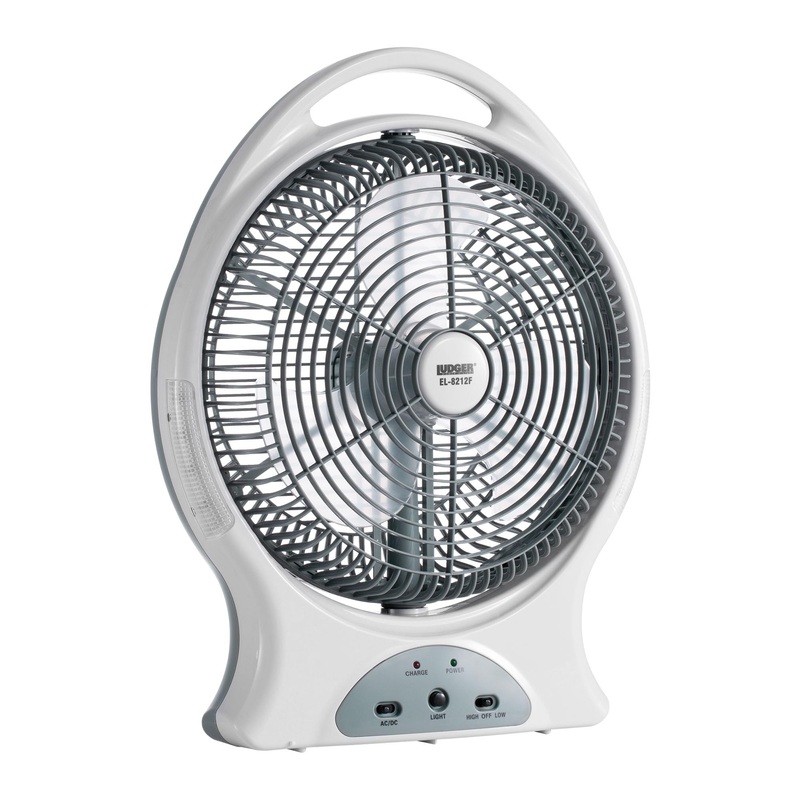 12″ Rechargeable Fan AC/DC 110-240 Volts USB 5V LED 110-240 Volts EL8212F