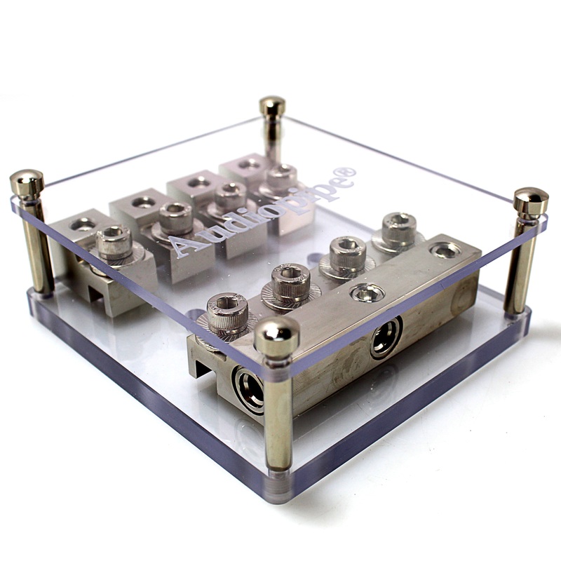 Audiopipe 4 Way 0/4 GA 3-In 4-Out Positive Power Distribution ANL Block