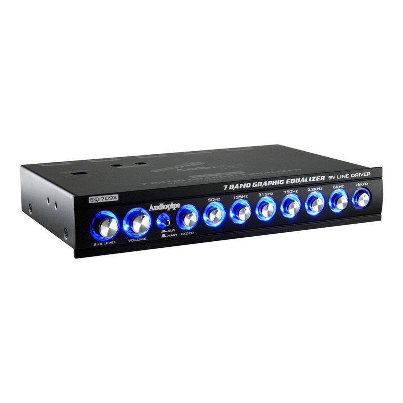 Audiopipe 7 Band 9V Line Driver with Subwoofer Control Graphic Equalizer EQ-709X
