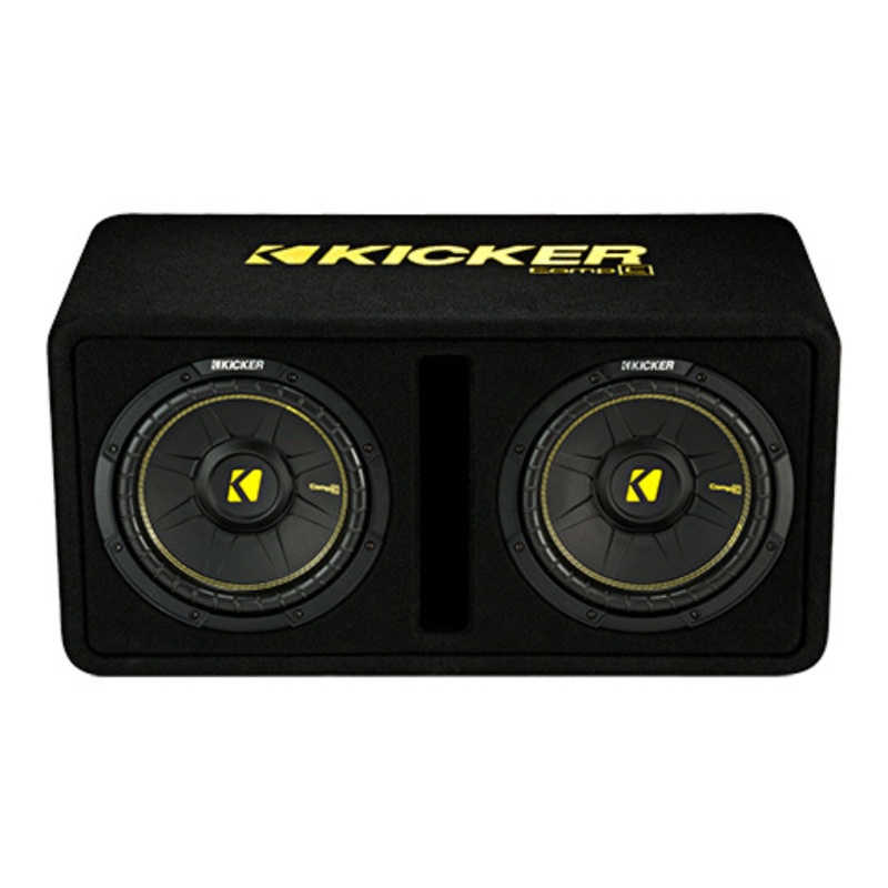 Kicker Dual 10″ CompC Subwoofer Loaded Enclosure 1200W Peak 2 Ohm 44DCWC102