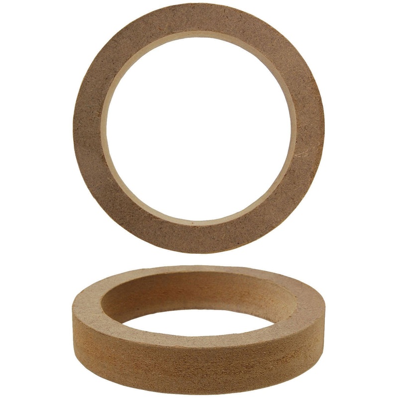 Pair of 5.25″ Medium-Density Fiberboard Wood Speaker Spacer Rings