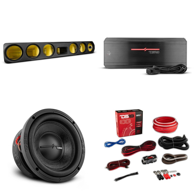 Under Rear Seat Enclosure ENS-66X with 6 6.5″ ZR6.4D Subwoofers, 2000W Amp and Wiring Kit