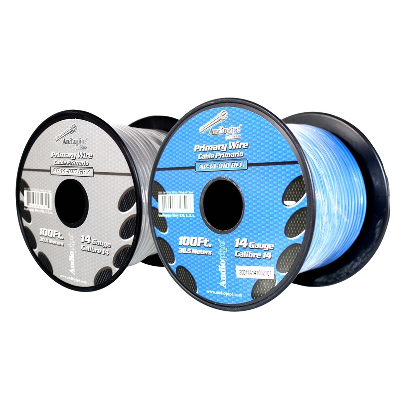 14 GA 100 FT Blue Gray Stranded Spools of CCA Primary Power Ground  Wire Cable