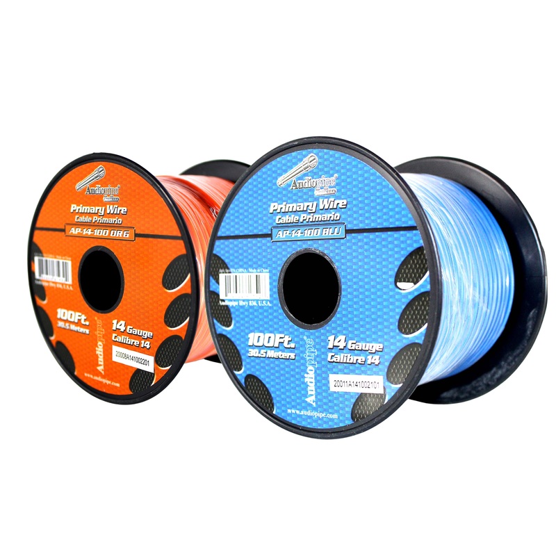 14 GA 100 FT Blue Orange Stranded Spools of CCA Primary Power Ground  Wire Cable