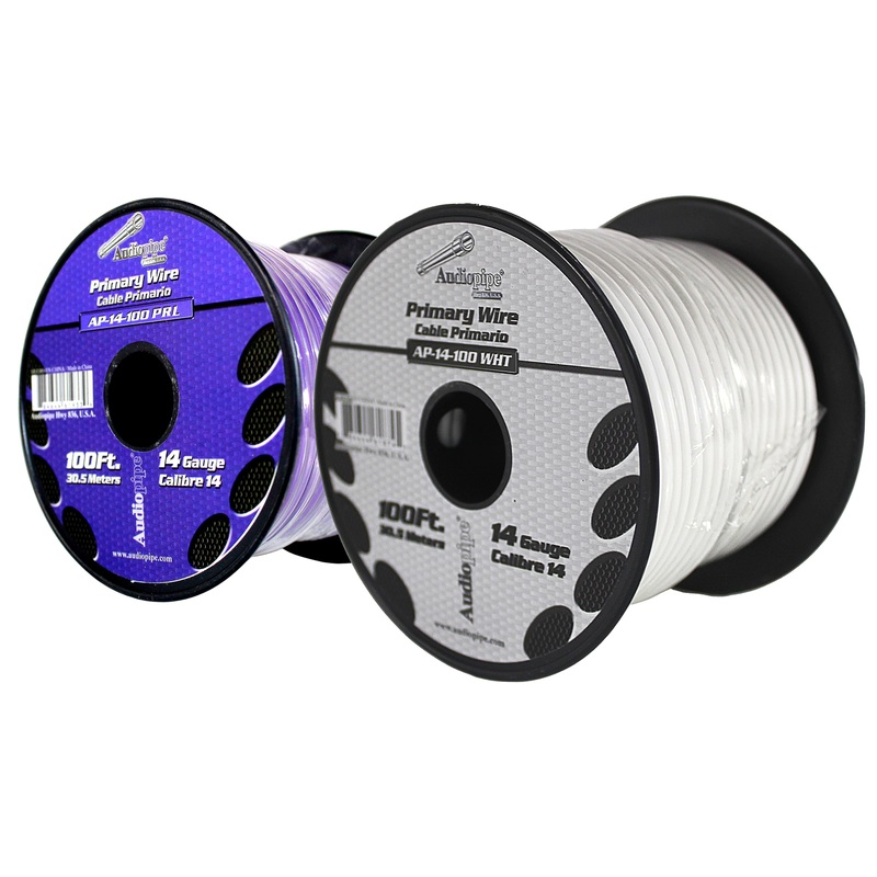 14 GA 100 FT Roll Purple White Stranded Spool of CCA Primary Power Ground  Wire Cable