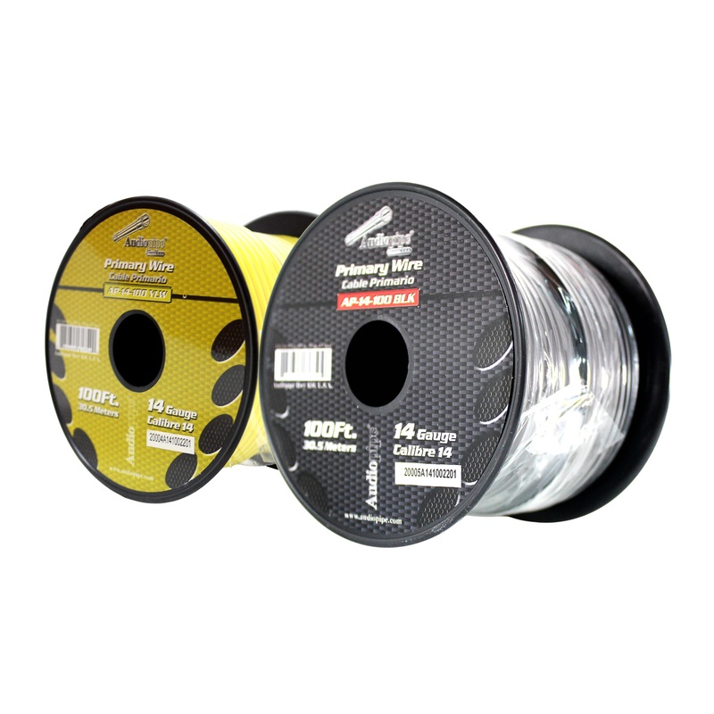 14 GA 100 FT Yellow Black Stranded Spools of CCA Primary Power Ground  Wire Cable