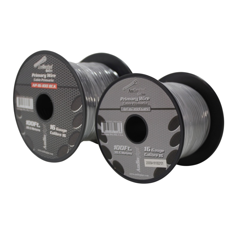 16 GA 100 FT Black Grey Stranded Spools of CCA Primary Power Ground  Wire Cable