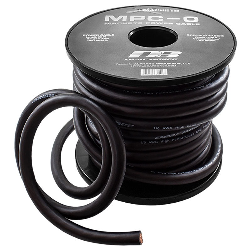 Deaf Bonce Car Audio 0 AWG Oxygen Free Copper Power/Ground Wire Black Lot 10 Feet