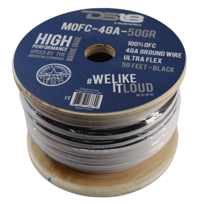 DS18 4 AWG 100% Oxygen Free Copper Marine Power/Ground Wire Gray Lot 10 Foot Coil