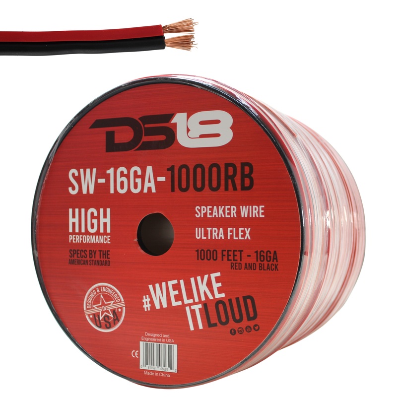 DS18 Car Audio 16 AWG Copper Clad Aluminum CCA Speaker Wire Lot 10 Foot Coil