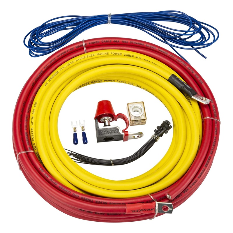 Kicker Complete 4 AWG OFC Marine Amp Power Installation Kit 47KMPK4
