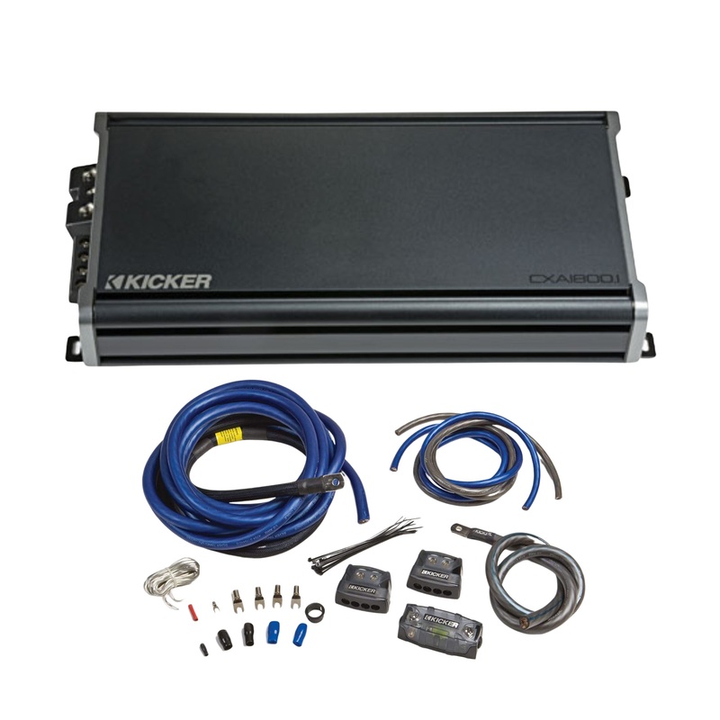Kicker CX Series Monoblock Bass Amplifier Class D 1800W RMS 1 Ohm + Install Kit