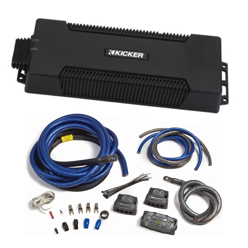 Kicker Waterproof 5-Channel Full Range Class-D 1000W RMS Amplifier + Install Kit