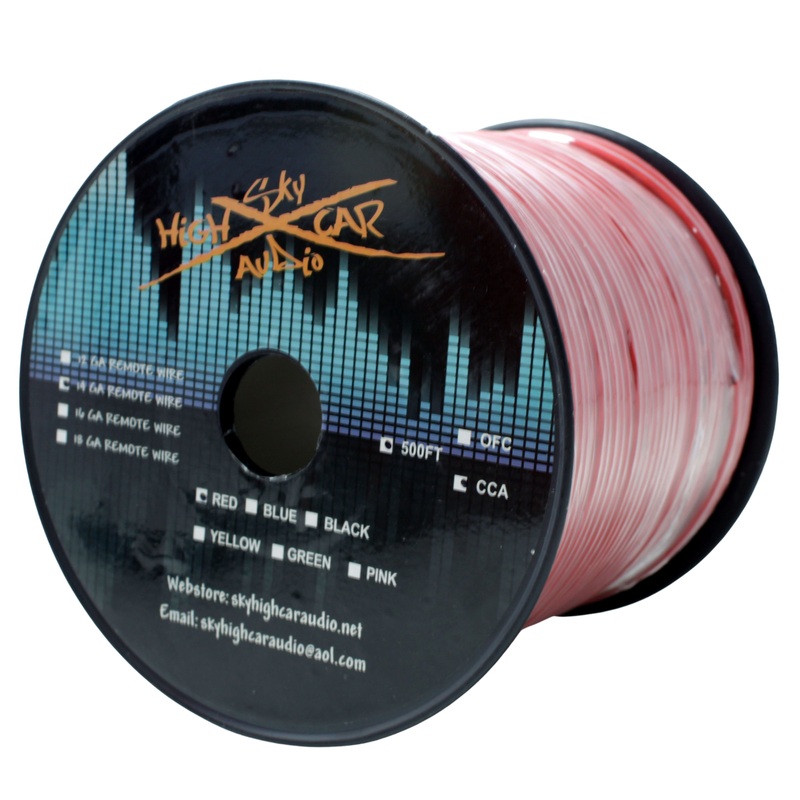Sky High Car Audio 14 GA Copper Clad Aluminum Primary/Remote Wire Red Lot 10 Foot Coil