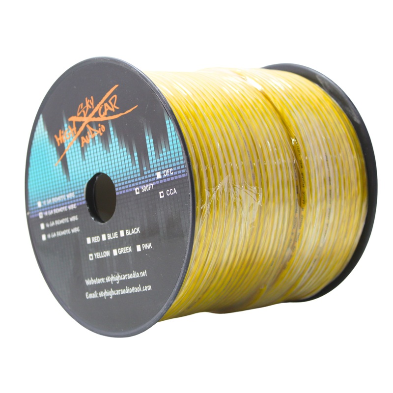 Sky High Car Audio 14 GA Copper Clad Aluminum Primary/Remote Wire Yellow Lot 10 Foot Coil
