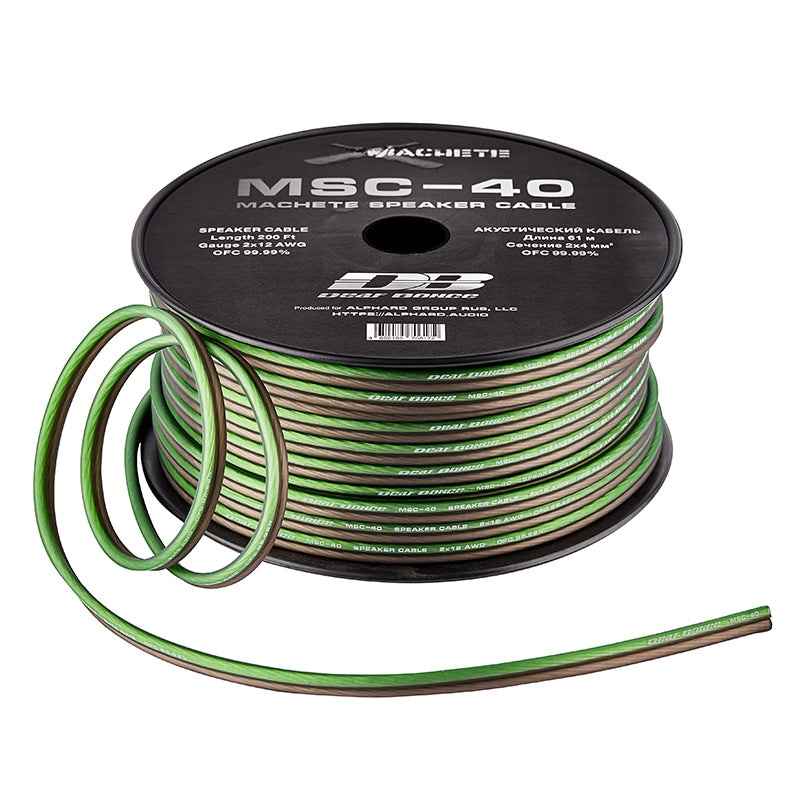 Deaf Bonce Car Audio 12 AWG Oxygen Free Copper Speaker Wire Black/Green Lot 10 Foot Coil