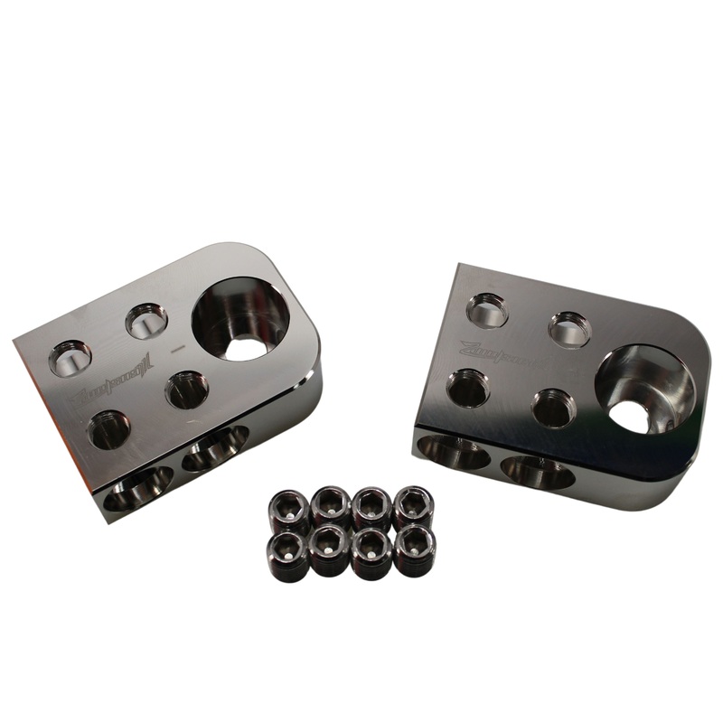ILL Customz 4 input 1/0 GA Bolt Down Battery Terminal Distribution Blocks Pair